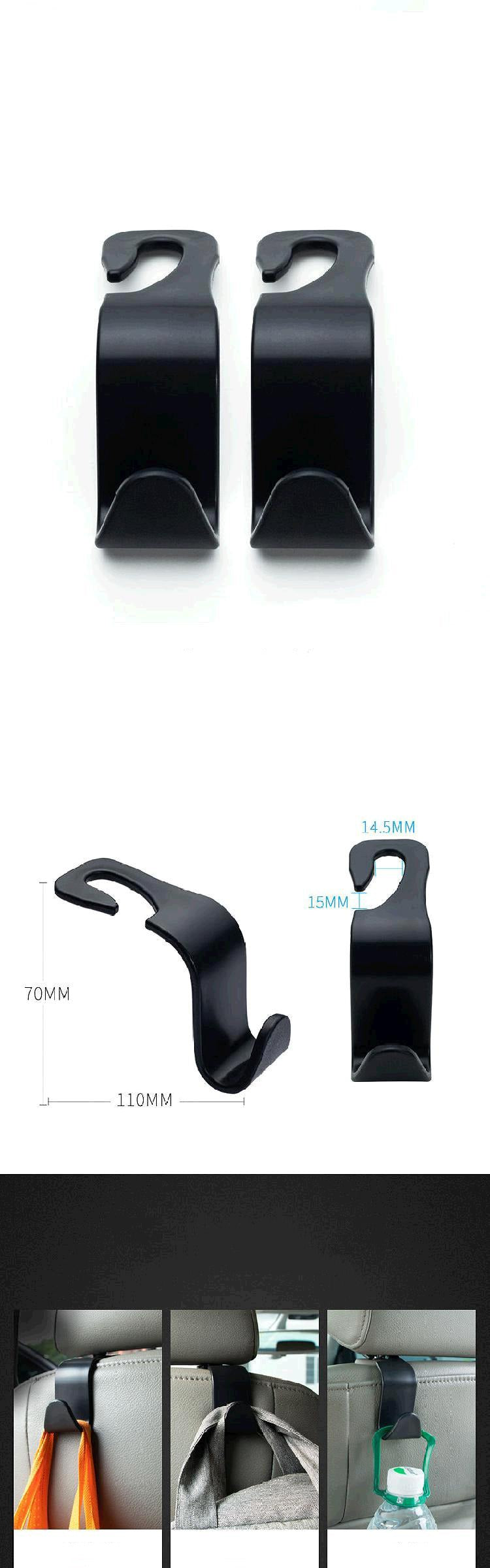 Ganchos Ocultos para Cabecero de Auto | Pack Organizador Premium