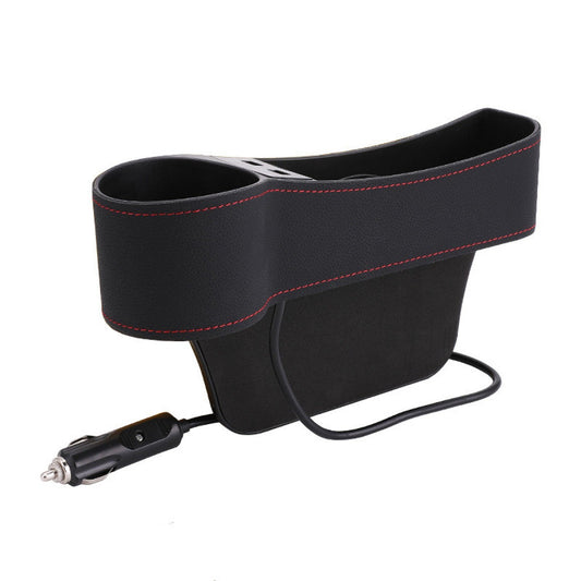Organizador Premium para Asiento con Cargador USB Doble | Porta Objetos y Portavasos