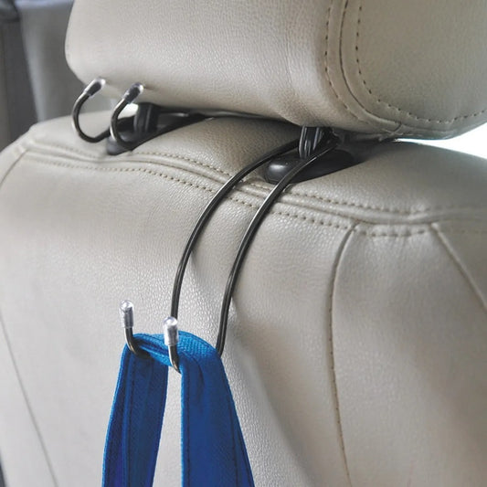 Gancho Doble de Acero para Asiento de Auto | Organizador para Bolsos y Compras