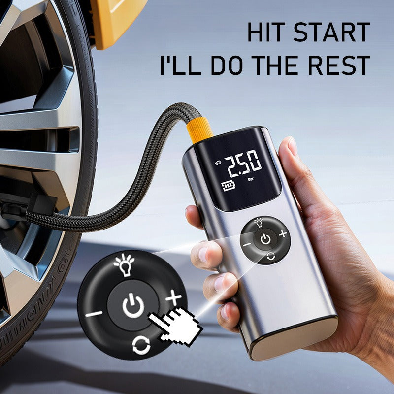 Inflador Eléctrico Inalámbrico para Neumáticos | Compresor Portátil Digital con Pantalla LCD