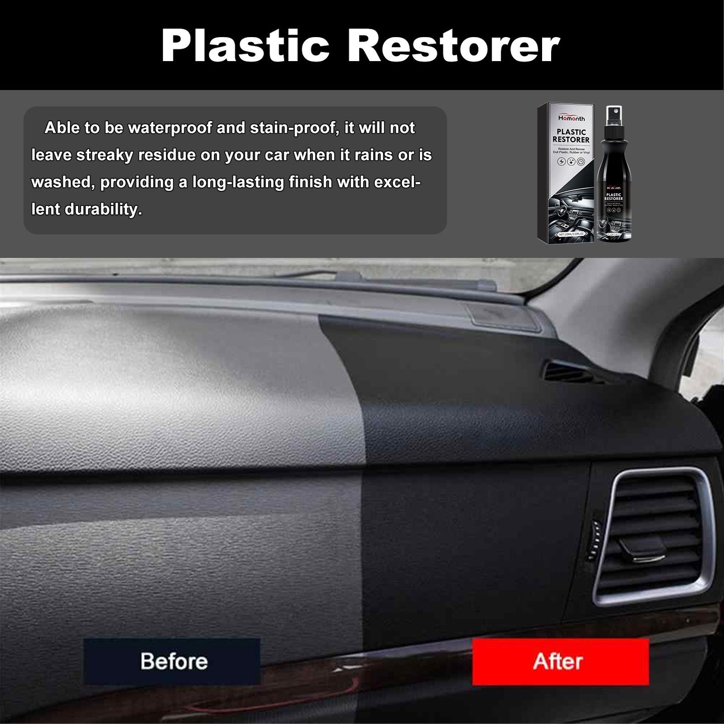 Renovador de Plásticos para Auto 100 ml | Restaura y Protege Tablero e Interior