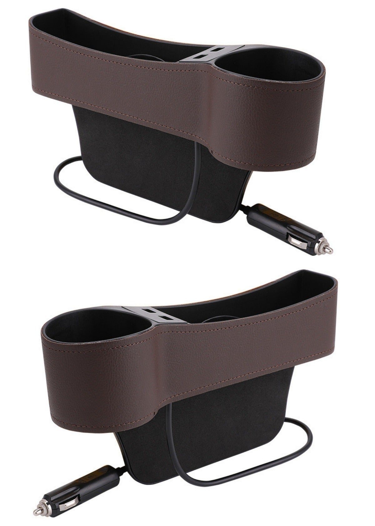 Organizador Premium para Asiento con Cargador USB Doble | Porta Objetos y Portavasos