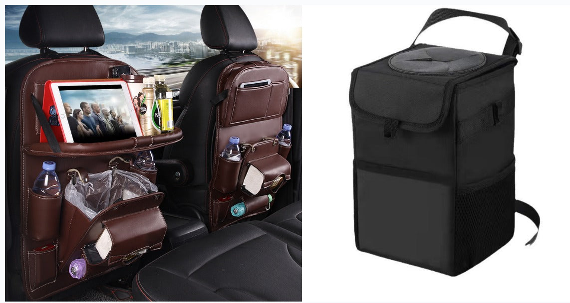 Organizador Premium para Respaldo de Asiento con Papelera Integrada | Cuero PU