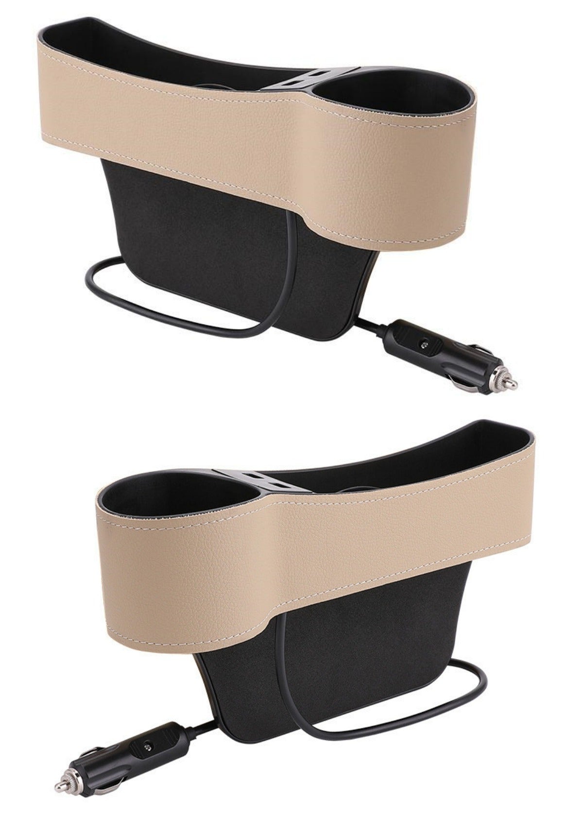 Organizador Premium para Asiento con Cargador USB Doble | Porta Objetos y Portavasos