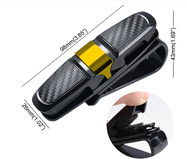 Clip para Lentes de Sol para Auto | Organizador para Visera con Rotación 180°
