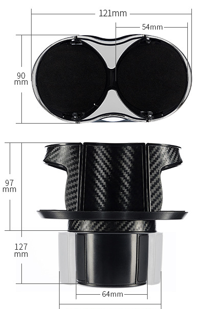 Portavasos Doble Ajustable para Auto | Soporte Giratorio 360° para Botellas y Bebidas