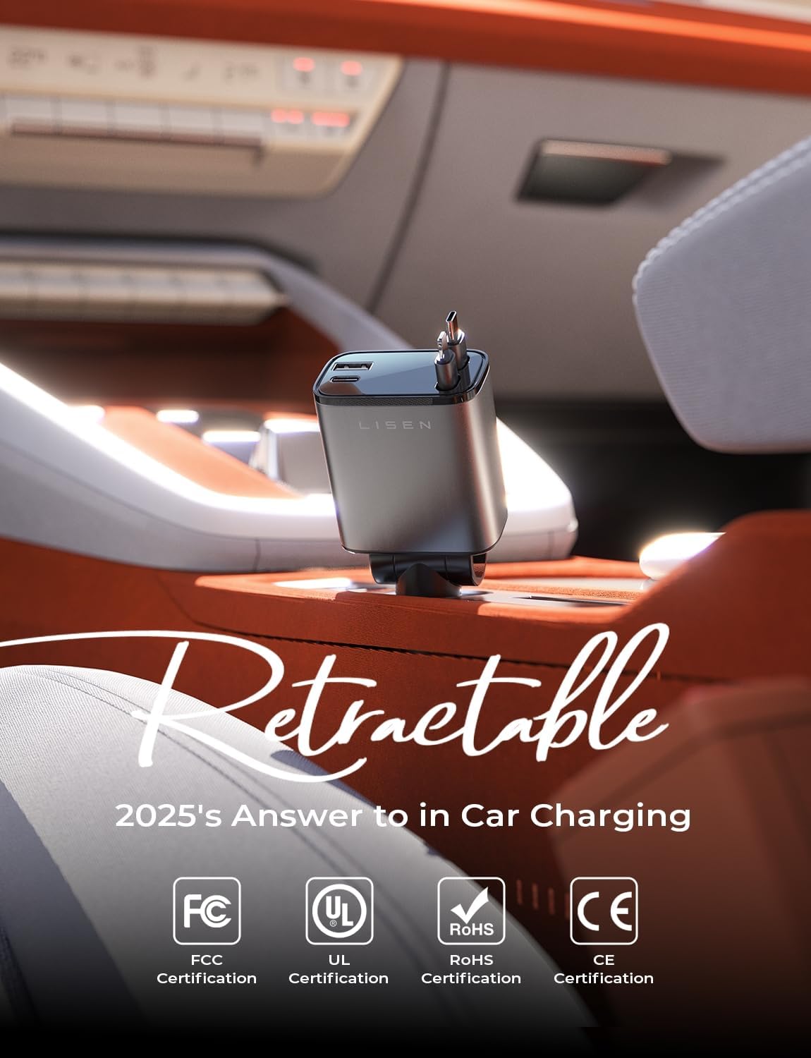 Cargador Retráctil 4 en 1 para Auto | Carga Rápida 120W