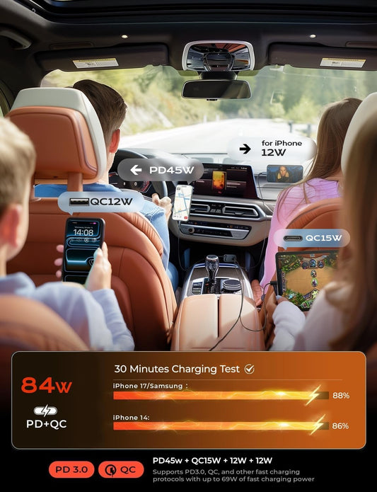 Cargador Retráctil 4 en 1 para Auto | Carga Rápida 120W