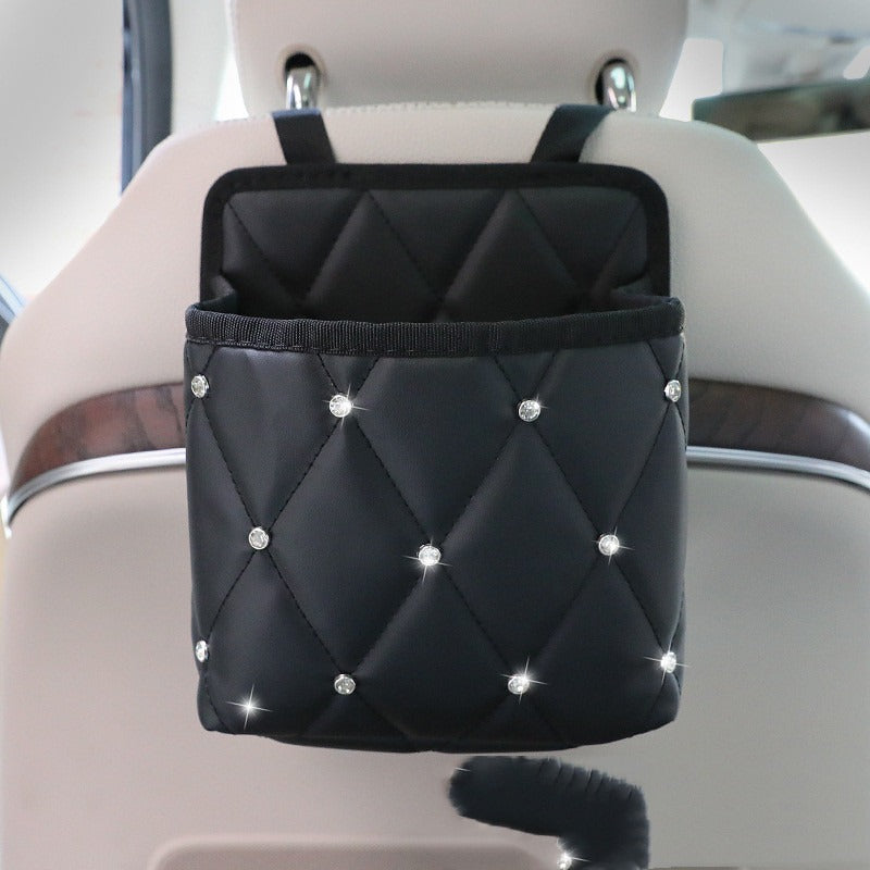 Organizador Colgante para Auto | Porta Cartera y Red entre Asientos Premium