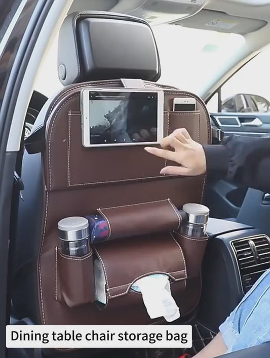 Organizador Premium para Respaldo de Asiento con Papelera Integrada | Cuero PU